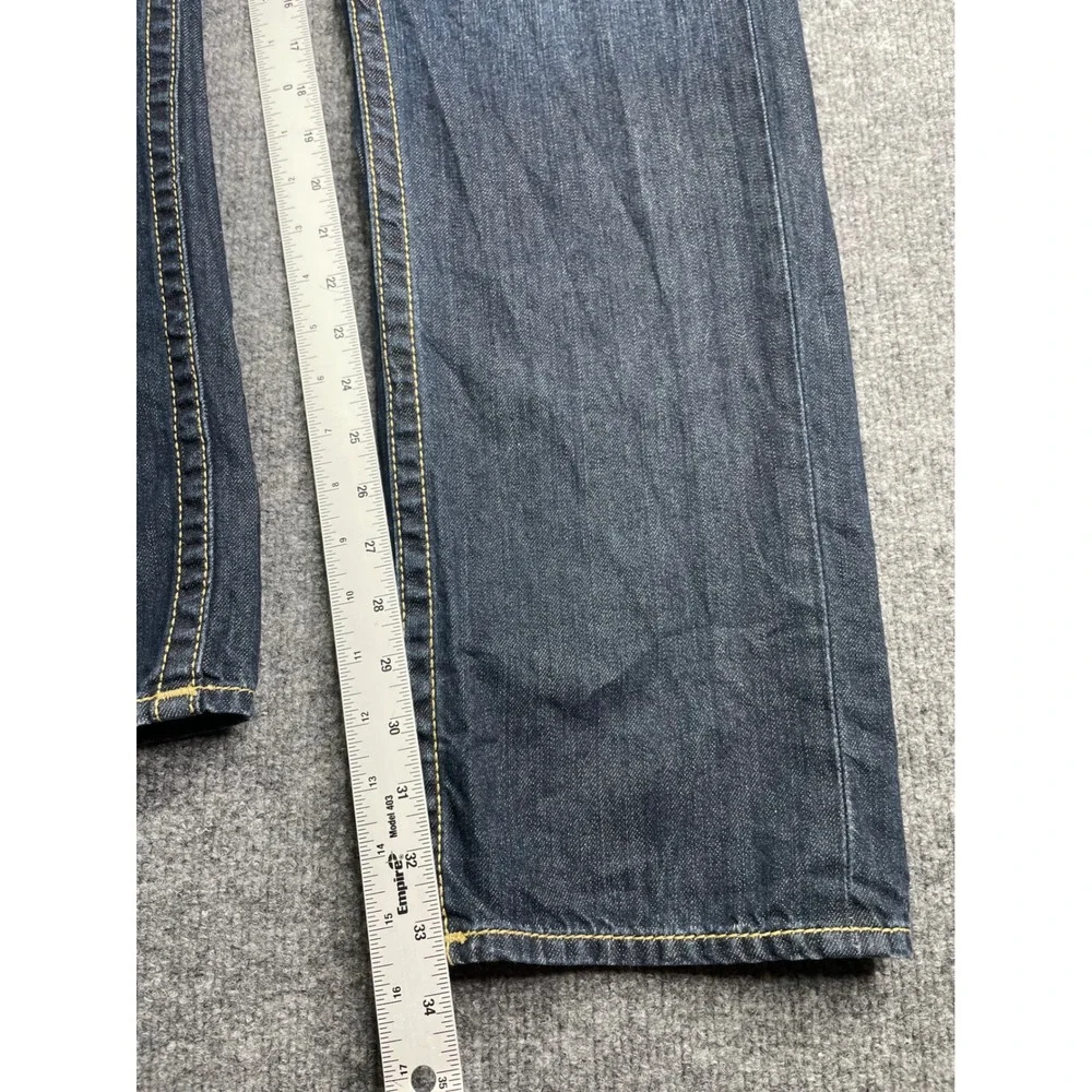 True Religion Slim Section Jeans Mens 36 Blue Dark Wash Straight Made‎ in USA